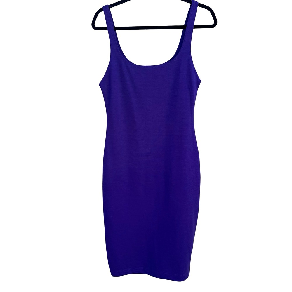 Zara Minimalist Layering Purple Bodycon Summer Clubwear Midi Tank Dress Womens S